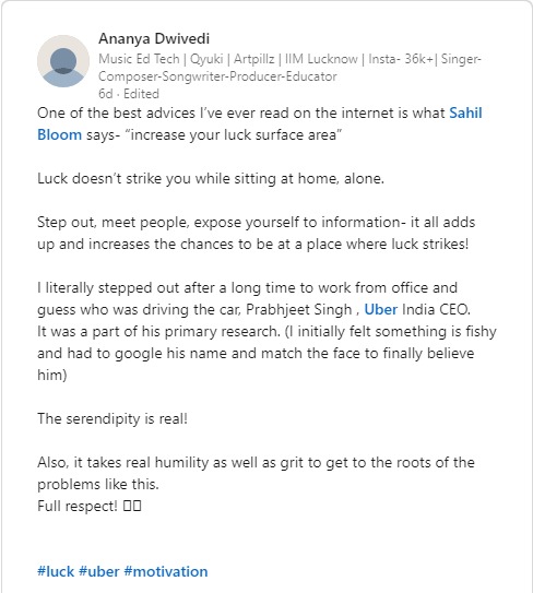  Uber India CEO Prabhjeet Singh drive cab for young women 