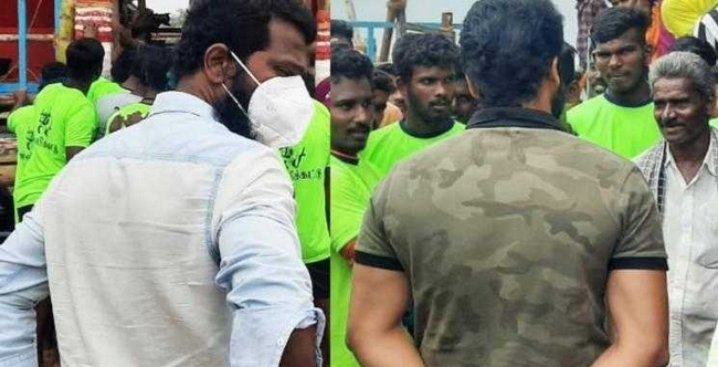 Actor soori visited vaadivaasal test shoot viral pic 