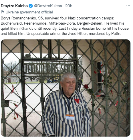 4 Time Survivor of Hitler Concentration Camp dies in Ukraine 