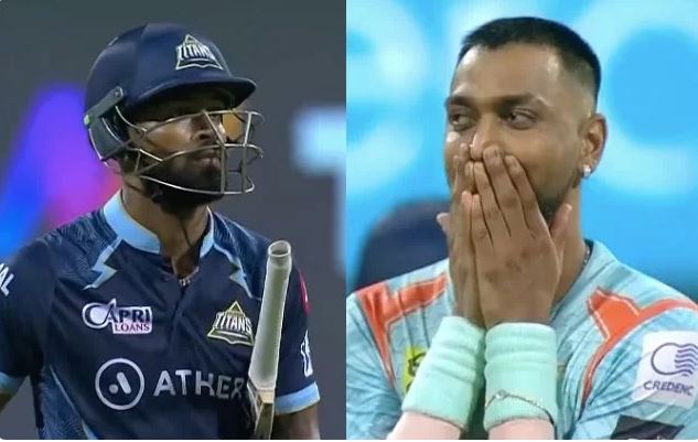 Krunal Pandya Reaction after picking brother Hardik Pandya wicket