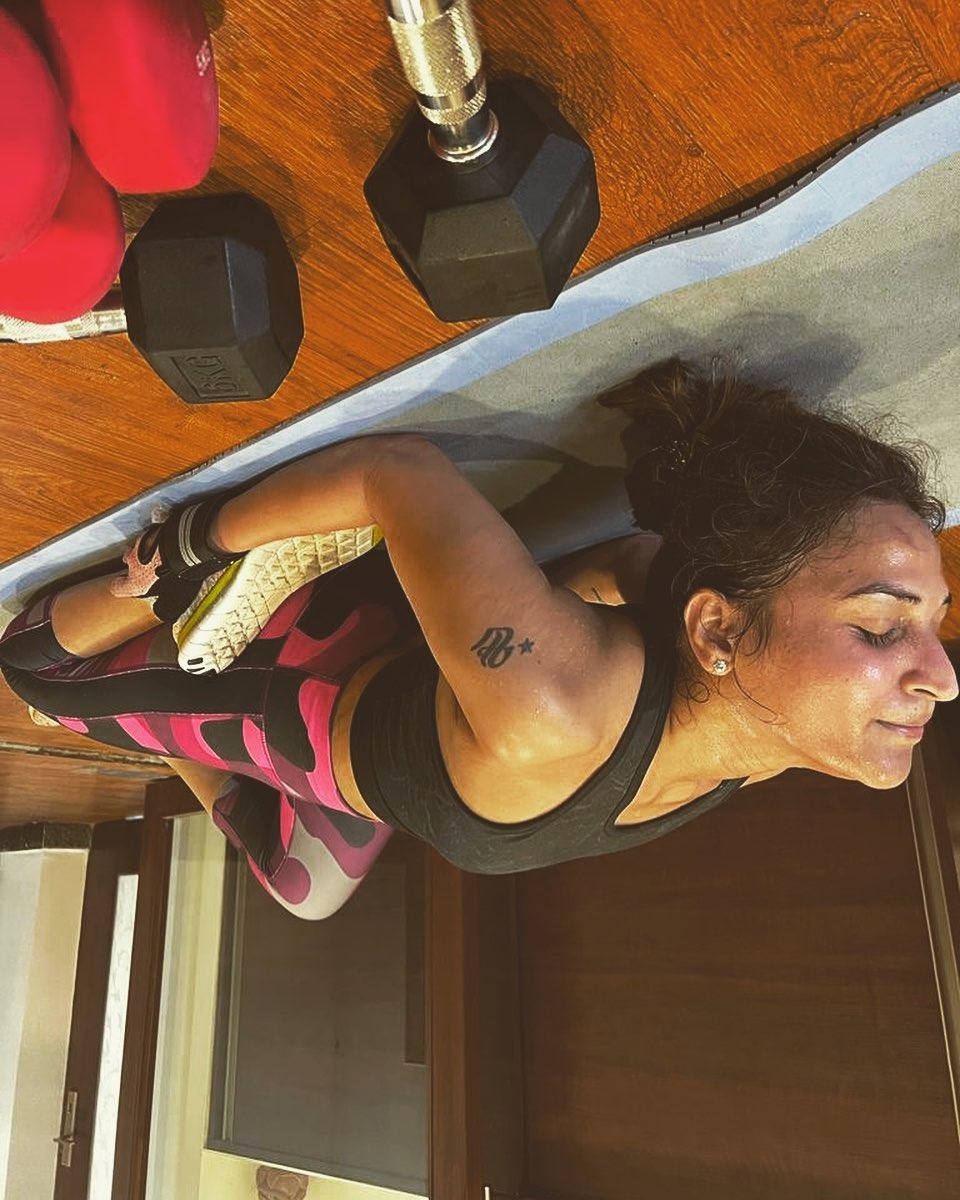 Aishwarya Rajinikanth Gym Work Out Post on Instagram
