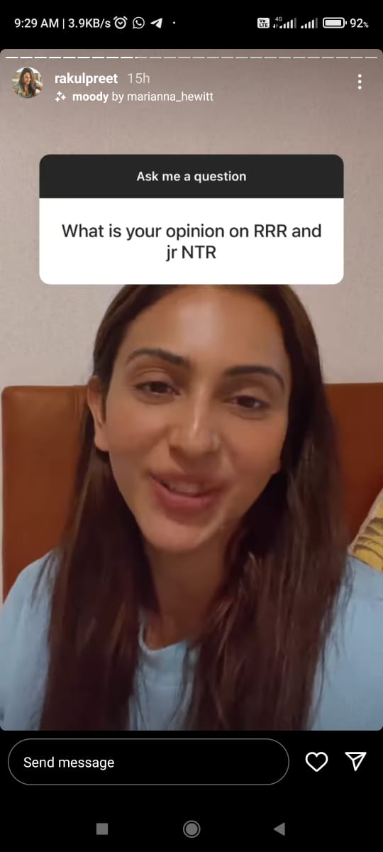  Rakul Preet Singh about RRR Movie and Jr NTR Raja Mouli 