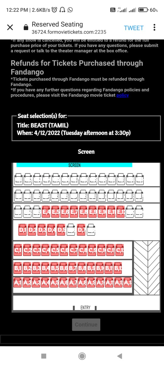 Beast FDFS Ticket Price USA Theater Premiere Show