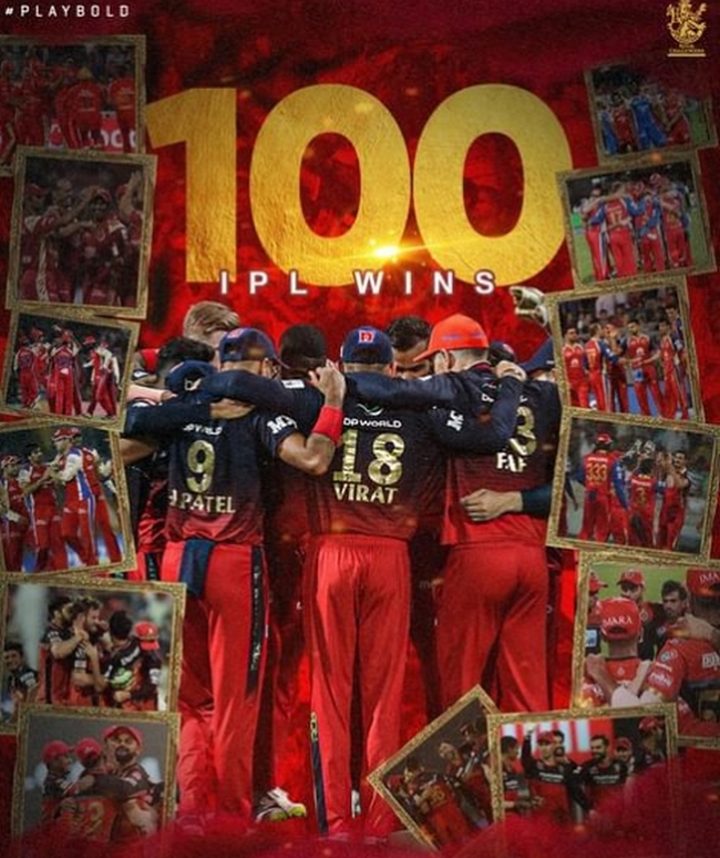 RCB won 100 IPL matches without a single trophy