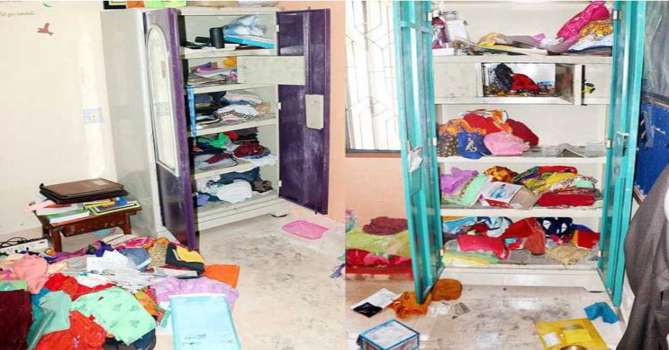 Robbery at home in different way by sticking a sticker on gate 