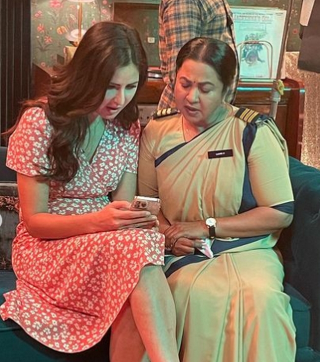 Actress Radhika sarathkumar with Katrina kaif bts pics