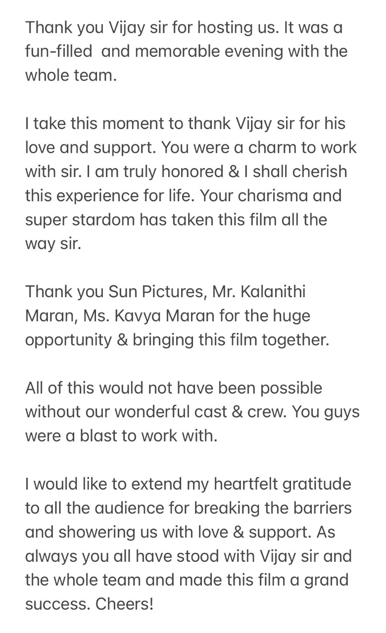 Vijay Treat to Beast Team Nelson Dhilipkumar Pooja Hegde Anirudh 