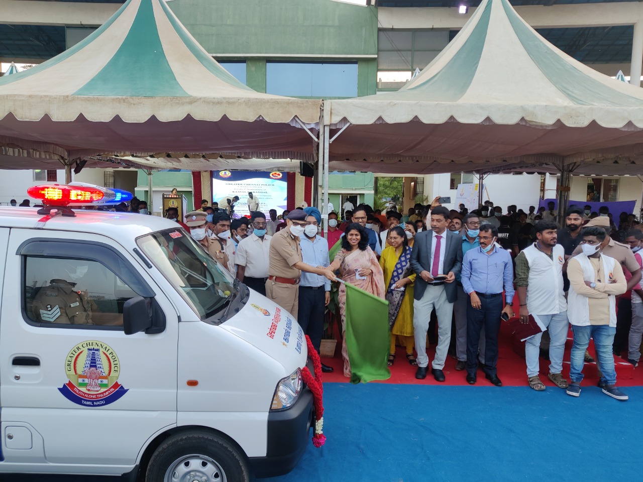 Surya donated the vehicle to the Chennai Metropolitan Police