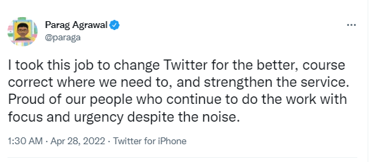 Nope still here Twitter CEO Reply to user