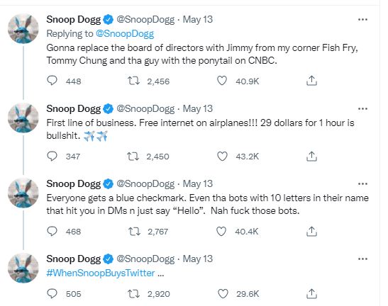 Snoop Dogg says he might have to buy Twitter Ater Elon Musk Tweet