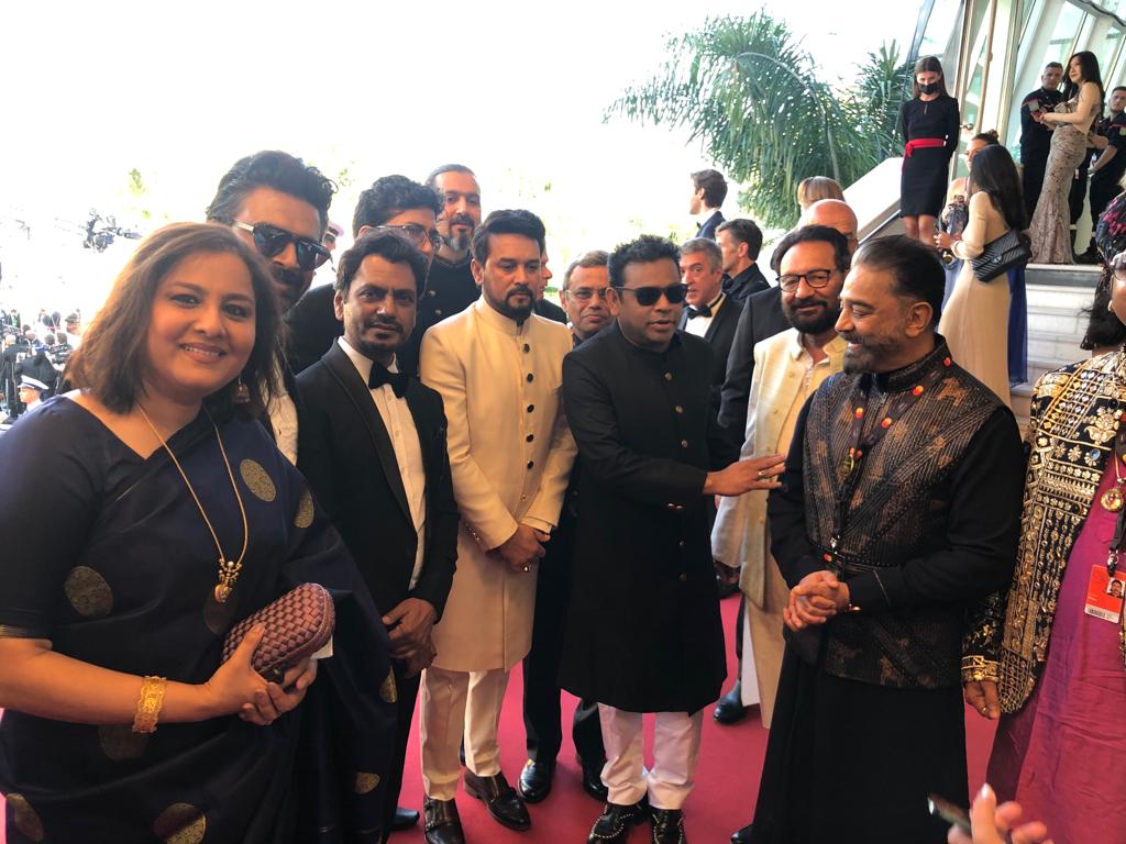 Kamal Haasan Meets A R Rahman at Cannes Film Festival