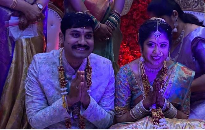 Andhra couple marriage in USA Broadcast at Bahubali Theatre