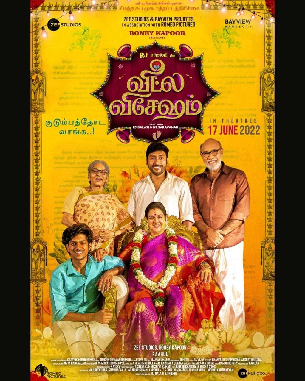 R j Balaji veetla vishesham Movie trailer update poster