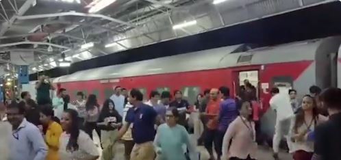 Passengers perform Garba at railway station Video goes viral