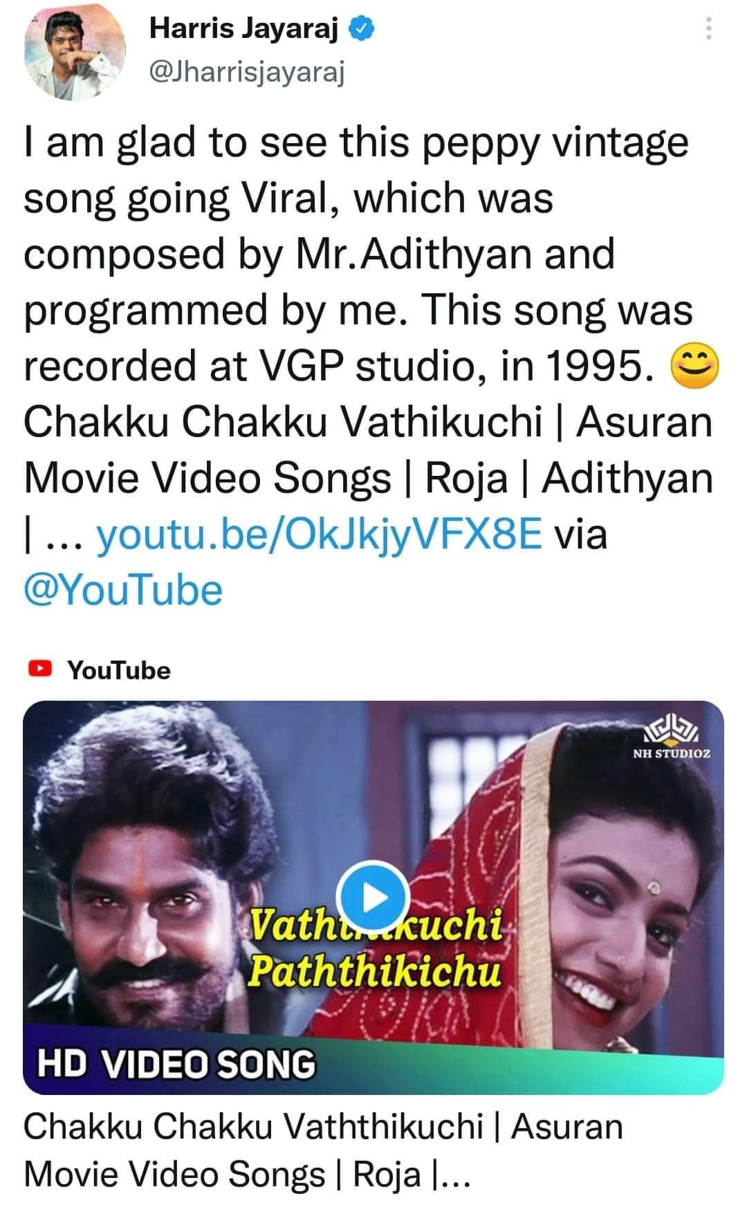 Harris Jayaraj Programmed Asuran Movie Vintage Song Vikram Lokesh Kanagaraj