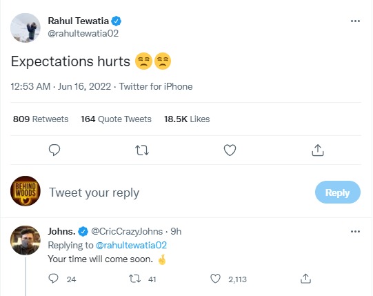 Rahul Tewatia reacts to Team India snub for Ireland tour