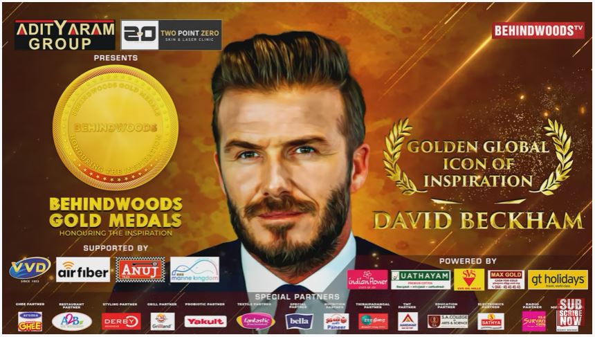 Behindwoods Gold Medal Award David Beckham BGM 2022
