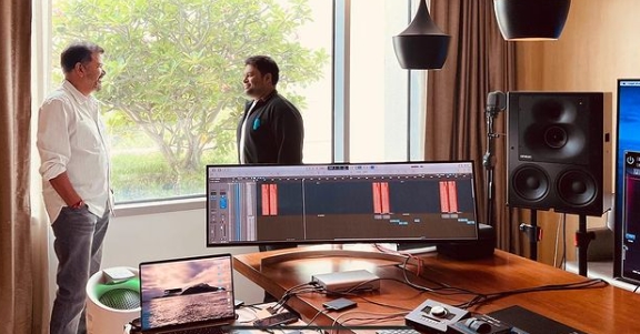 Thaman shared RC 15 composing pic with director Shankar