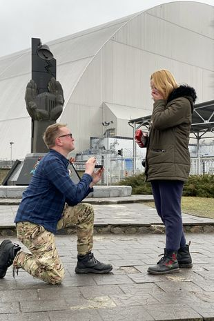 Man who proposes love at the Chernobyl Nuclear Power Plant