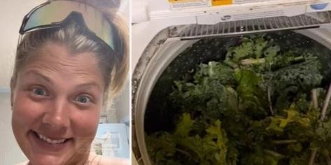 Woman cleans vegetables in washing machine goes viral 