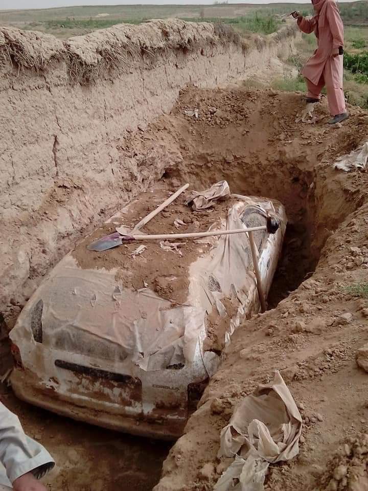 taliban excavate founder mullah omar car photo surfaces