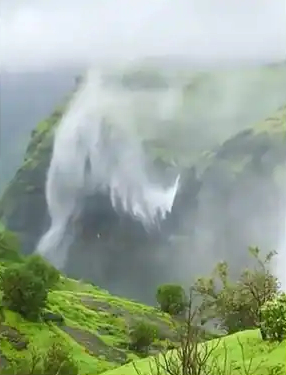 Reverse Flow Of Waterfall In Maharashtra Naneghat