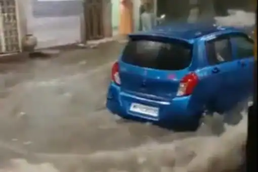 Cars Washed Away In Flooded Jodhpur Road After Heavy Rain