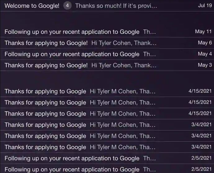 man rejected by google for 39 times and hired in 40th attempt
