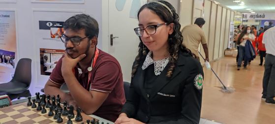 partially visually impaired natasha morales in chess olympiad