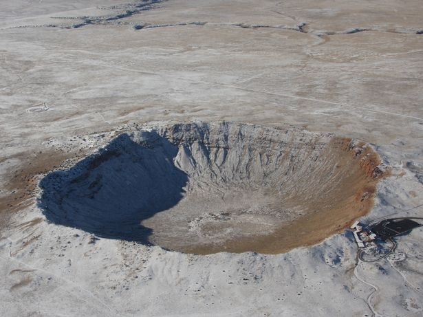 Plane passenger shock after spotting meteor crater in desert