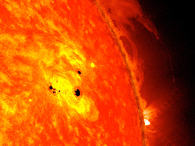 sunspot grew 10 fold in the last 2 days and it is aimed directly Earth