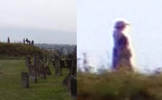 woman snaps photo near graveyard find strange woman