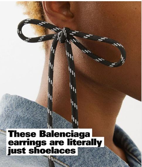 balenciaga new shoe lace model earrings goes viral 