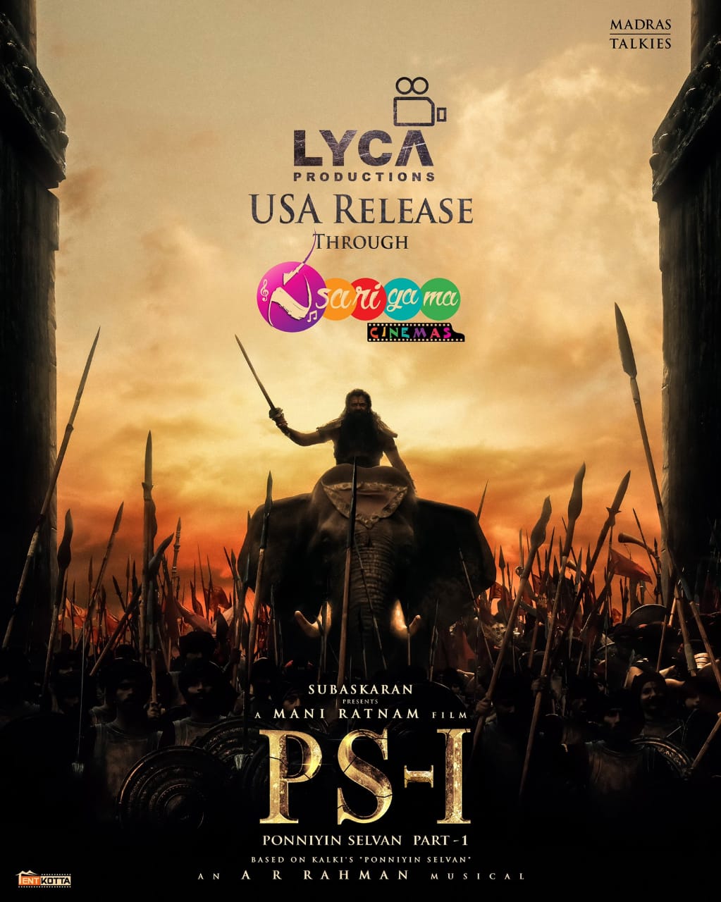 PS1 Ponniyin Selvan Movie USA Theatrical Rights Bagged by Sarigama Cinemas