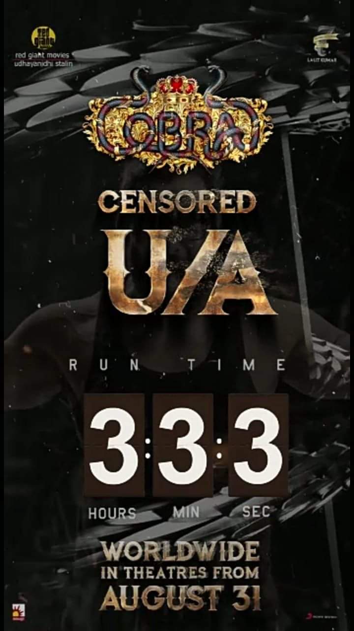 Vikram Cobra Movie Censored UA Running Time Details