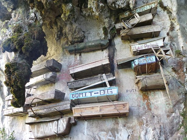 coffins have been suspended on cliff for 2000 years