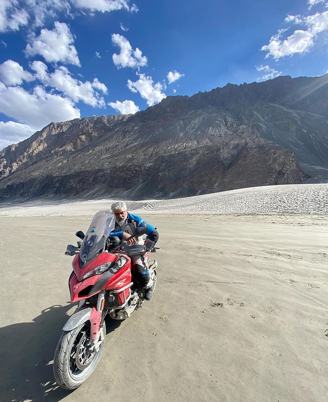 Ajith Kumar AK Drive Ducati Bike at Himalayas Ladakh