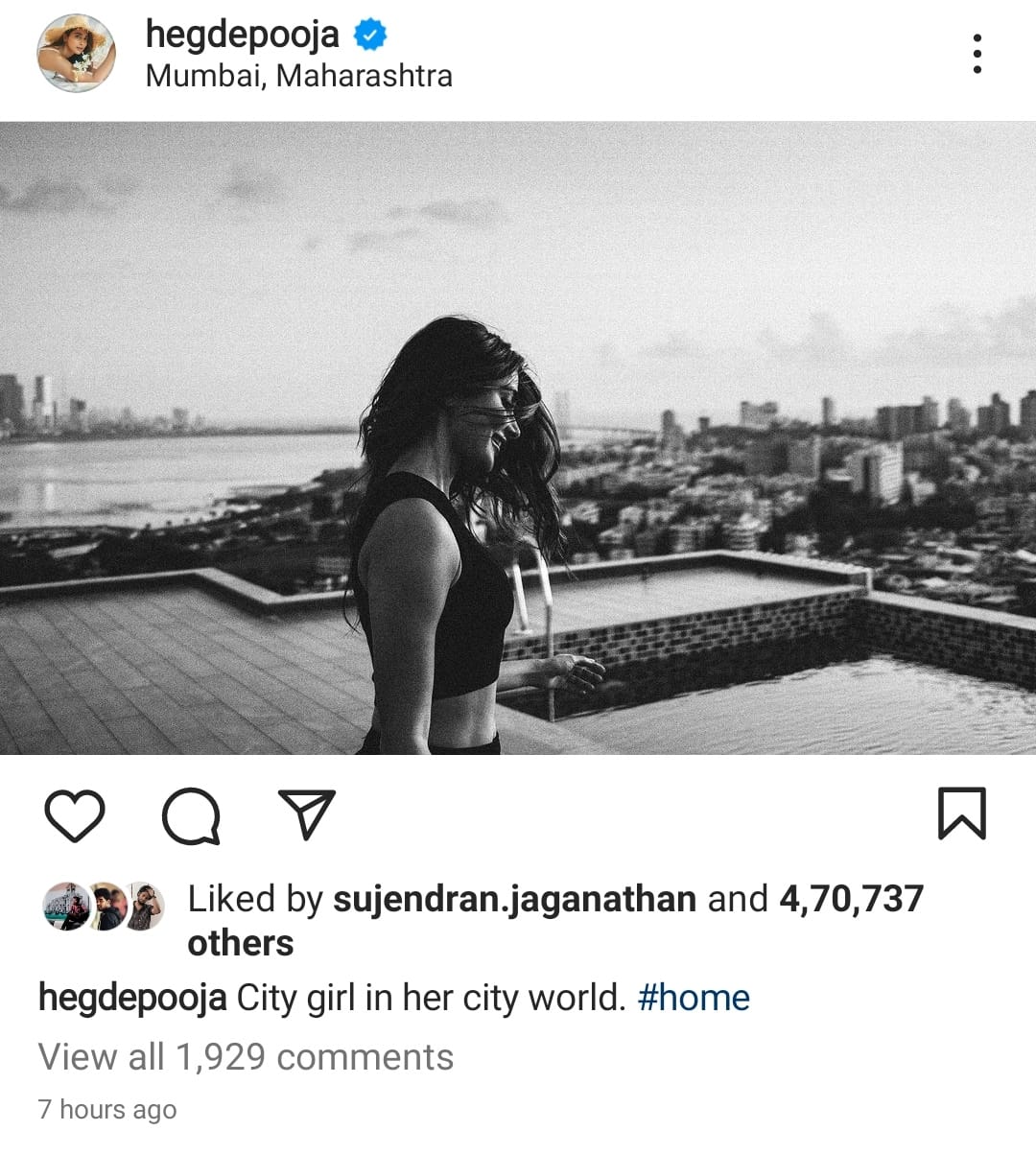Pooja Hegde Latest Photo from Mumbai Home