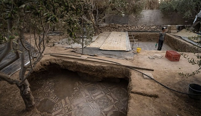 farmer discovered Byzantine floor mosaic while plant tree