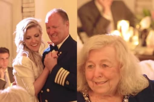 Bride suprise her grand mother by wearing her wedding gown