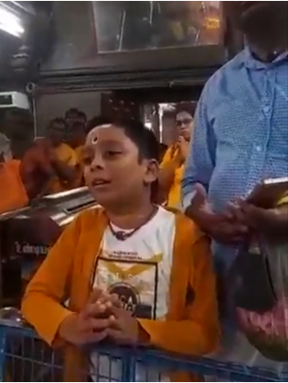 Kid Sing devotional song in Temple video goes viral 