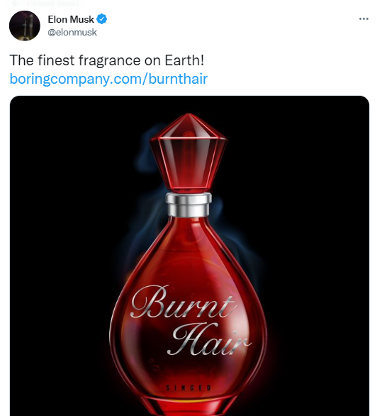 Elon Musk Launches Perfume Line Burnt Hair