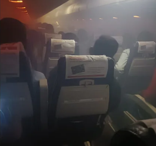 Goa to Hyderabad flight filled with smoke landed safely video