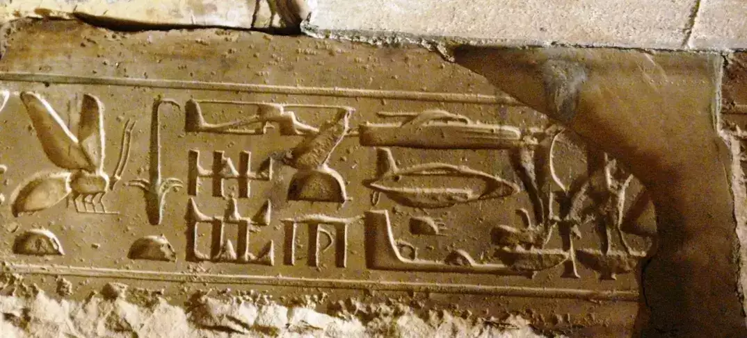 Ancient Egyptian helicopter like carving seen as time travel proof