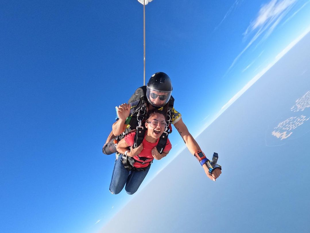 Nazriya Nazim Sky Diving Viral Image from Dubai 