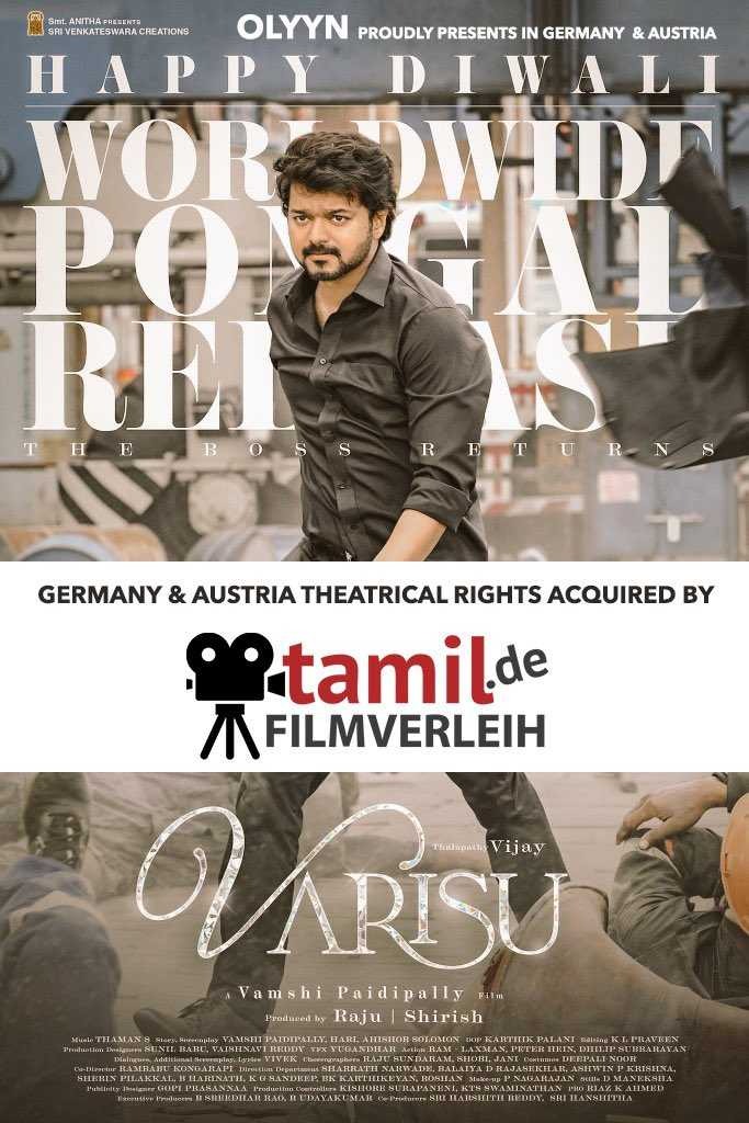 Varisu Germany Austria Release by Tamil de Filmverleih Official
