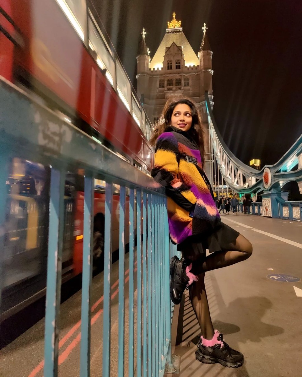 Amala paul birthday celebration at London tower bridge 