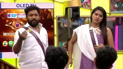 vikraman myna nandhini fight in tv task bigg boss 6 tamil