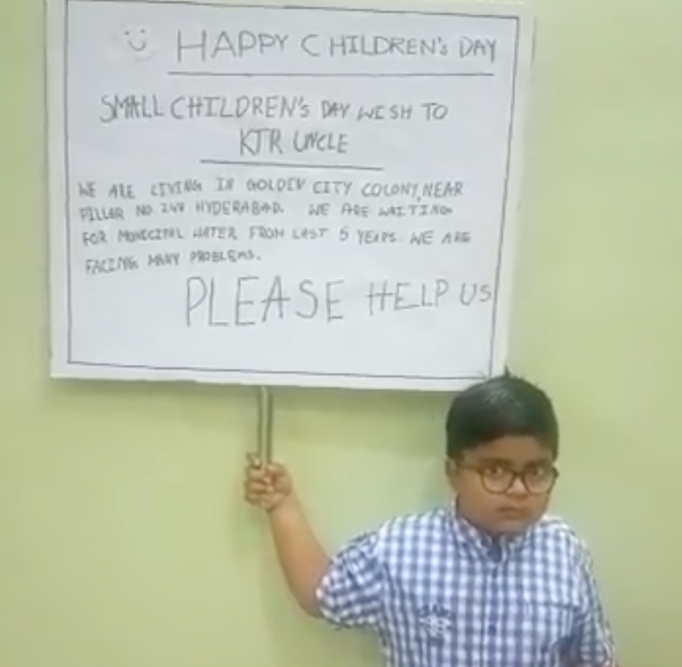 Telangana minister helps to little boy request on childrens day