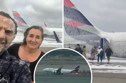 plane hits fire truck in Peru survived couple selfie 